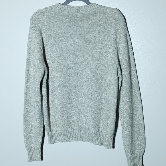 Jantzen Light Gray Knit Sweater Made In USA Vintage Wool Medium - Picture 6 of 8
